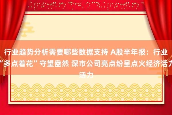 行业趋势分析需要哪些数据支持 A股半年报：行业“多点着花”守望盎然 深市公司亮点纷呈点火经济活力