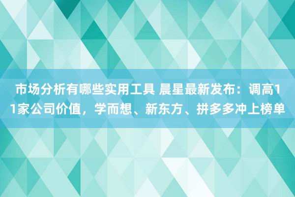 市场分析有哪些实用工具 晨星最新发布：调高11家公司价值，学而想、新东方、拼多多冲上榜单