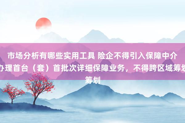 市场分析有哪些实用工具 险企不得引入保障中介办理首台（套）首批次详细保障业务，不得跨区域筹划