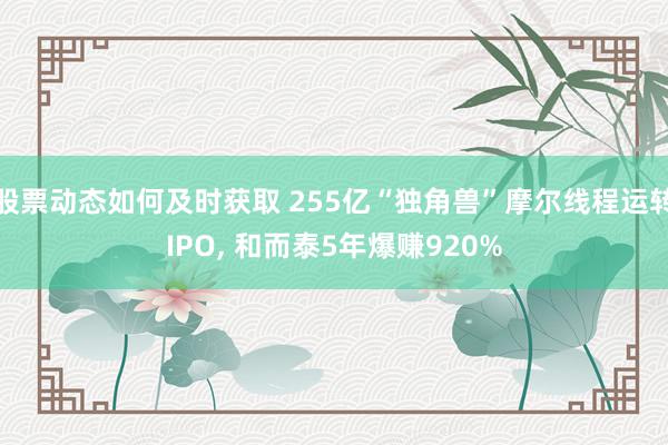 股票动态如何及时获取 255亿“独角兽”摩尔线程运转IPO, 和而泰5年爆赚920%