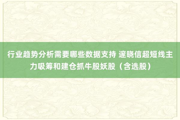 行业趋势分析需要哪些数据支持 邃晓信超短线主力吸筹和建仓抓牛股妖股（含选股）