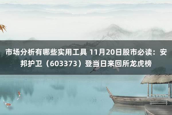 市场分析有哪些实用工具 11月20日股市必读：安邦护卫（603373）登当日来回所龙虎榜