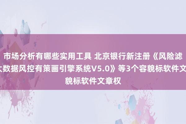 市场分析有哪些实用工具 北京银行新注册《风险滤镜-大数据风控有策画引擎系统V5.0》等3个容貌标软件文章权