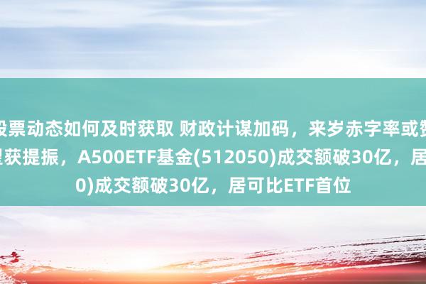 股票动态如何及时获取 财政计谋加码，来岁赤字率或赞成，股市有望获提振，A500ETF基金(512050)成交额破30亿，居可比ETF首位