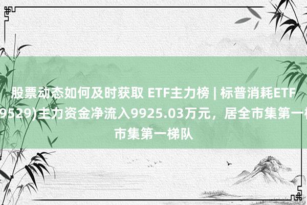 股票动态如何及时获取 ETF主力榜 | 标普消耗ETF(159529)主力资金净流入9925.03万元，居全市集第一梯队