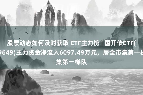 股票动态如何及时获取 ETF主力榜 | 国开债ETF(159649)主力资金净流入6097.49万元，居全市集第一梯队