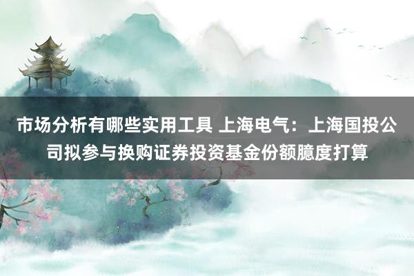 市场分析有哪些实用工具 上海电气：上海国投公司拟参与换购证券投资基金份额臆度打算