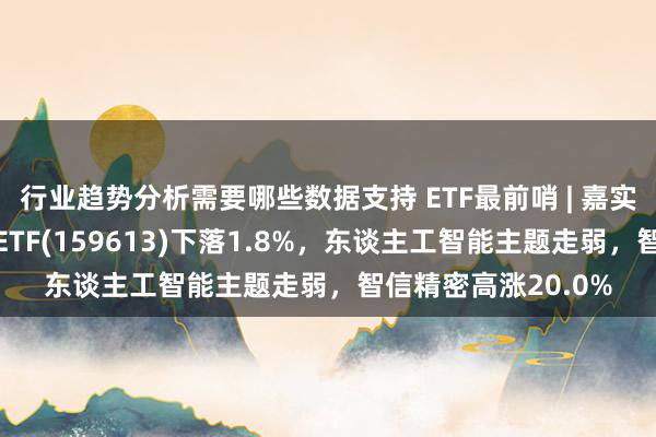 行业趋势分析需要哪些数据支持 ETF最前哨 | 嘉实中证信息安全主题ETF(159613)下落1.8%，东谈主工智能主题走弱，智信精密高涨20.0%