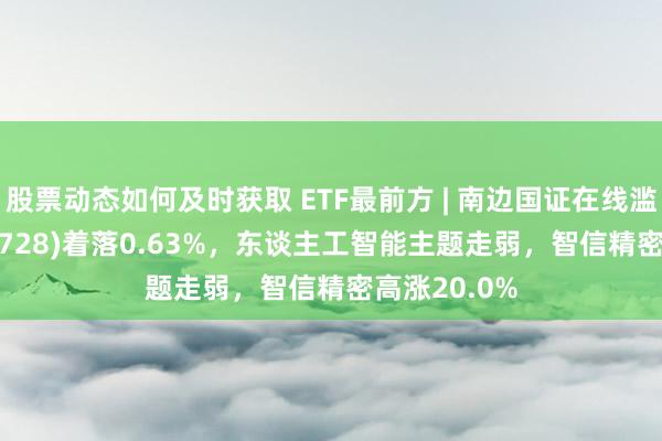 股票动态如何及时获取 ETF最前方 | 南边国证在线滥用ETF(159728)着落0.63%，东谈主工智能主题走弱，智信精密高涨20.0%