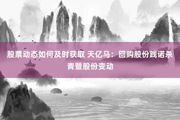 股票动态如何及时获取 天亿马：回购股份践诺杀青暨股份变动