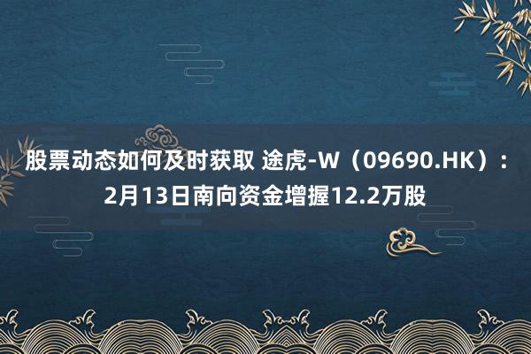 股票动态如何及时获取 途虎-W（09690.HK）：2月13日南向资金增握12.2万股