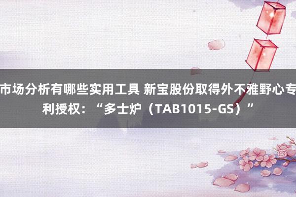 市场分析有哪些实用工具 新宝股份取得外不雅野心专利授权：“多士炉（TAB1015-GS）”