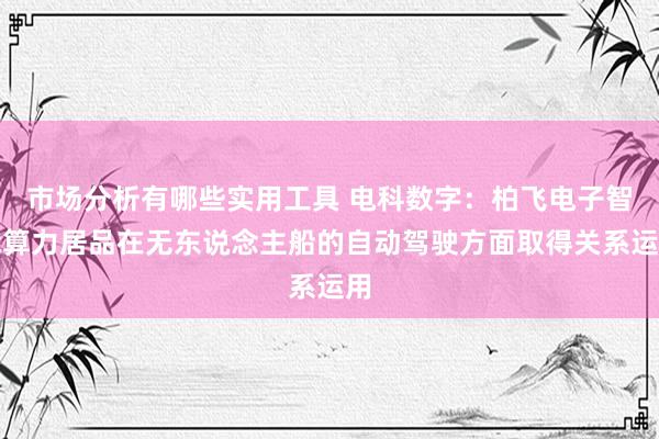 市场分析有哪些实用工具 电科数字：柏飞电子智能算力居品在无东说念主船的自动驾驶方面取得关系运用