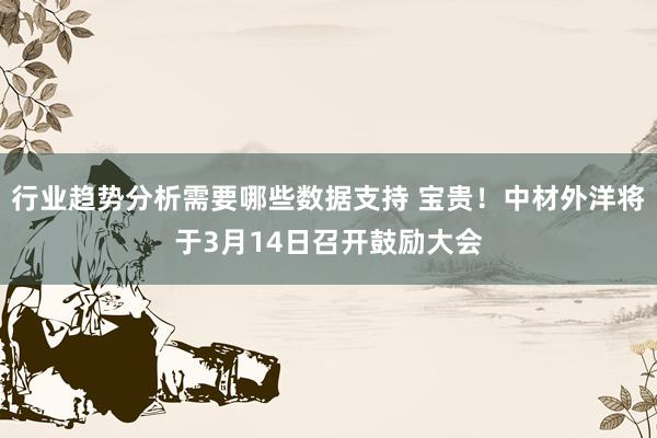 行业趋势分析需要哪些数据支持 宝贵！中材外洋将于3月14日召开鼓励大会