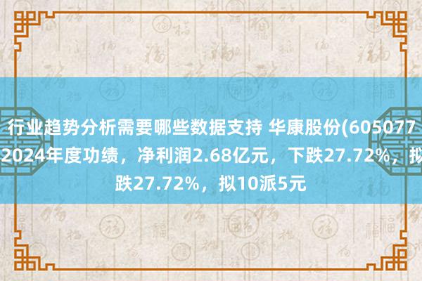 行业趋势分析需要哪些数据支持 华康股份(605077.SH)发布2024年度功绩，净利润2.68亿元，下跌27.72%，拟10派5元