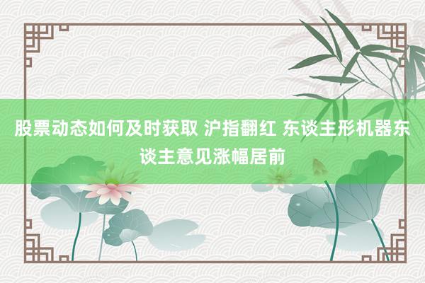 股票动态如何及时获取 沪指翻红 东谈主形机器东谈主意见涨幅居前