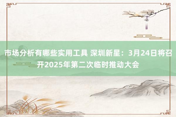 市场分析有哪些实用工具 深圳新星：3月24日将召开2025年第二次临时推动大会