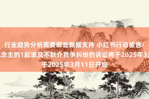 行业趋势分析需要哪些数据支持 小红书行动被告/被上诉东说念主的1起波及不耿介竞争纠纷的诉讼将于2025年3月11日开庭