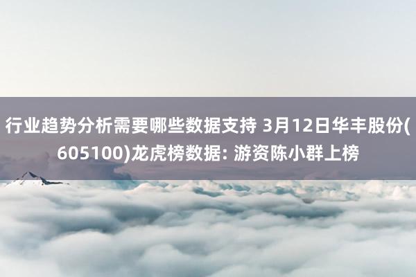 行业趋势分析需要哪些数据支持 3月12日华丰股份(605100)龙虎榜数据: 游资陈小群上榜